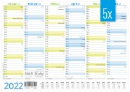 Tafelkalender 2022 A4 5er Pack [Blau-Grün] 