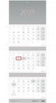 3-Monatskalender 2023 Wandkalender [Grau-Rosé] 
