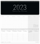 Wochen-Tischkalender 2023 International [Schwarz] 