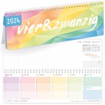 Wochen-Tischkalender 2024 mit Aufsteller [Rainbow] 