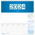 Wochen-Tischkalender 2024 im Quer-Format [Königsblau] 