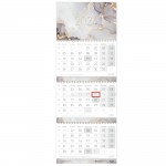 3-Monatskalender 2024 mit Datumschieber [Grey Marble] 
