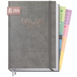 Organizer Day by Day A5 2024 Deluxe [Grau-Rosé] 