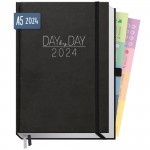Organizer Day by Day A5 2024 Deluxe [Schwarz] 