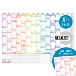 Wandkalender Schuljahr 2024/2025 A1+ [Rainbow] 89 x 63cm gefalzt 