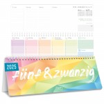 Wochen-Tischkalender 2025 mit Aufsteller [Rainbow] 