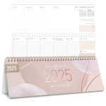 Wochen-Tischkalender 2025 mit Aufsteller [Soft Beige] 