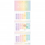 3-Monatskalender 2025 mit Datumsschieber [Rainbow] 