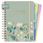 Lieblings-Timer Kalender 2025 Deluxe A5 [Minty Leaves] 