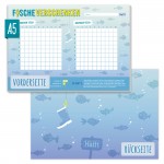 Schiffe versenken Spiel-Block A5 "Fische verschenken" 50 Blatt 