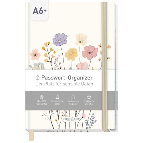Artikelbild des Artikels “Passwortbuch A6+ mit Register A-Z [Flower Joy] “
