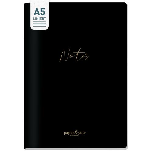 Artikelbild des Artikels “paper&you Notizheft Classic liniert A5 [Black Edition] “