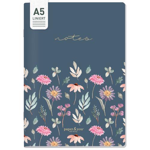 Artikelbild des Artikels “paper&you Notizheft Classic liniert A5 [Flying Flowers] “