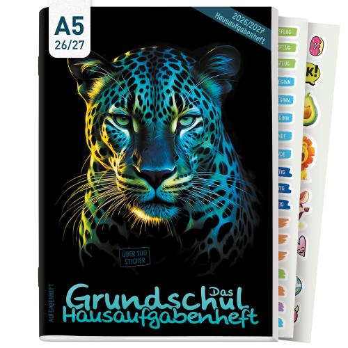 Artikelbild des Artikels “Hausaufgabenheft Grundschule 2026/2027 A5 mit Datum [Leopard] “