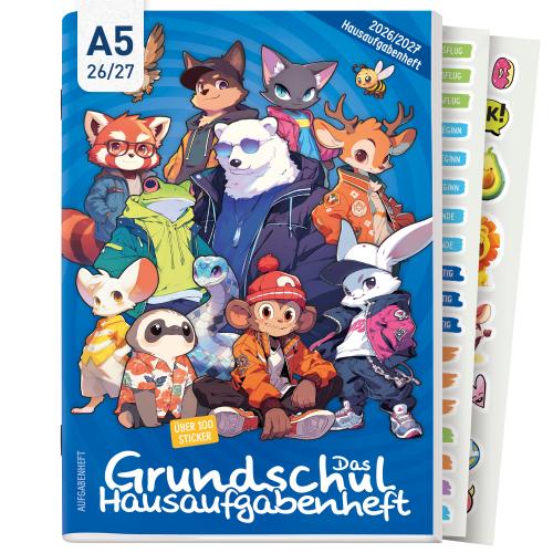 Artikelbild des Artikels “Hausaufgabenheft Grundschule A5 2026/2027 A5 mit Datum [Rasselbande] “