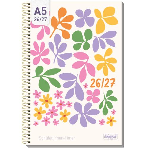 Artikelbild des Artikels “Schulstuff Schüler:innen-Timer mit Spiralbindung A5 2026/2027 A5 [Daisy & Leaf] “