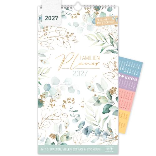 Artikelbild des Artikels “Familienplaner 2027 Wandkalender mit 5 Spalten [Blattgold] “
