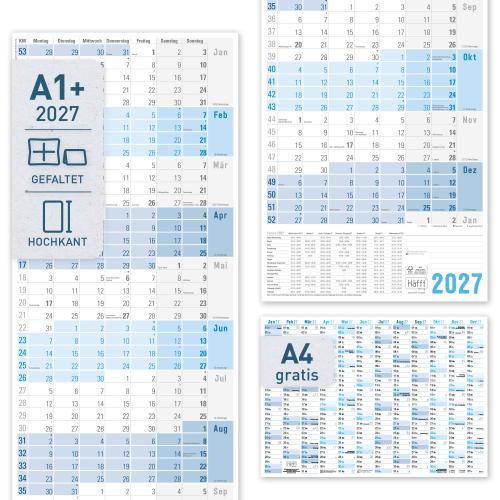 Artikelbild des Artikels “Wandkalender A1+ 2027 Hochformat [blau] “