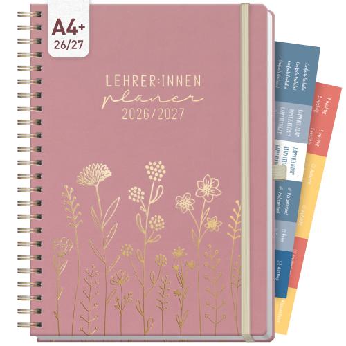 Artikelbild des Artikels “Lehrer-Planer Maxi Deluxe A4+ 26/27 [Fine Flowers rosé] “