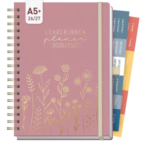 Artikelbild des Artikels “Lehrer-Planer Deluxe A5+ 26/27 [Fine Flowers rosé] “