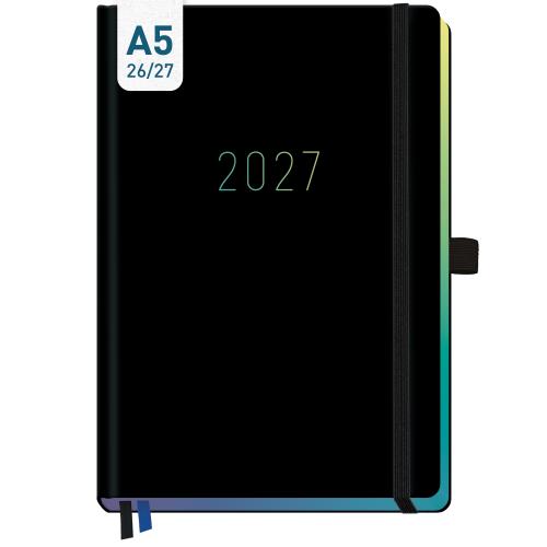 Artikelbild des Artikels “Wochen-Notiz-Kalender 2026/2027 A5 [Black Rainbow] “