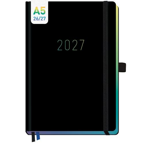 Artikelbild des Artikels “Wochen-Notiz-Kalender 2026/2027 A5 [Black Rainbow] “