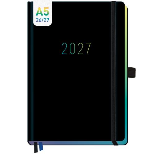 Artikelbild des Artikels “Wochen-Notiz-Kalender 2026/2027 A5 [Black Rainbow] “