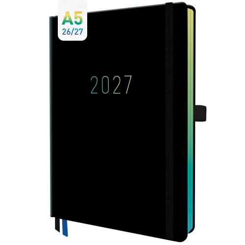 Artikelbild des Artikels “Wochen-Notiz-Kalender 2026/2027 A5 [Black Rainbow] “