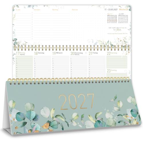 Artikelbild des Artikels “Wochen-Tischkalender 2027 mit Aufsteller [Minty Leaves] “