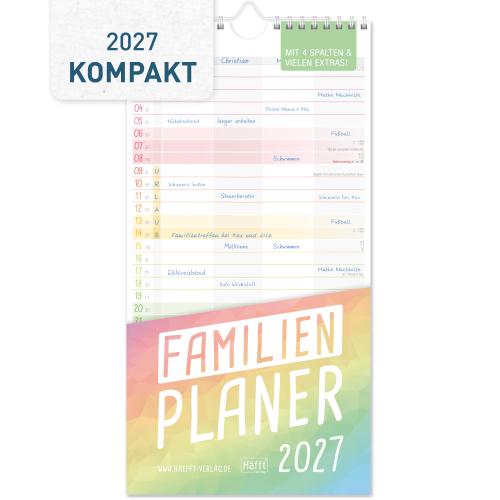 Artikelbild des Artikels “Familienplaner kompakt 2027 Wandkalender mit 4 Spalten [Rainbow] “