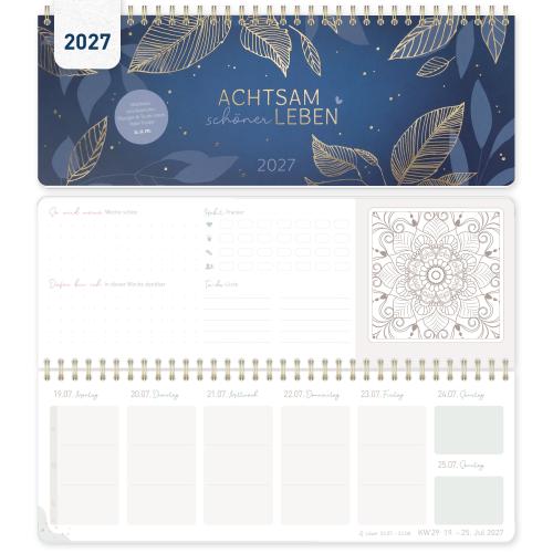 Artikelbild des Artikels “Wochen-Tischkalender 2027 quer Achtsamkeitskalender [Dream Leaves] “