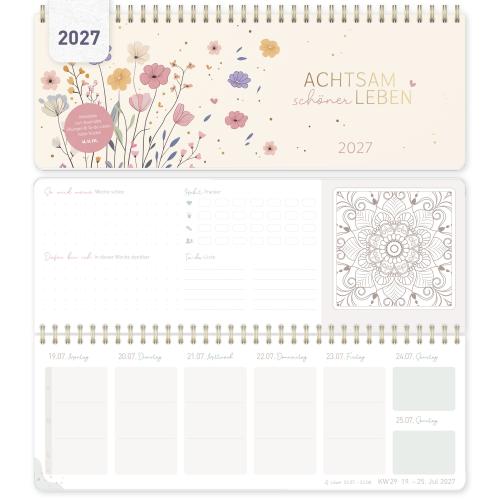 Artikelbild des Artikels “Wochen-Tischkalender 2027 quer Achtsamkeitskalender [Flower Joy] “