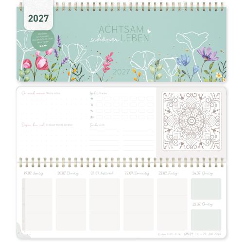 Artikelbild des Artikels “Wochen-Tischkalender 2027 quer Achtsamkeitskalender [Spring Flower] “