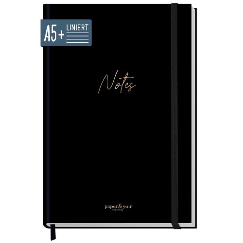 Artikelbild des Artikels “paper&you Notizbuch Classic A5+ liniert [Black Edition] “
