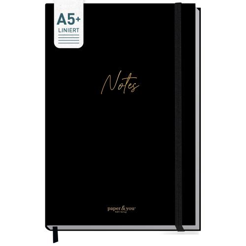 Artikelbild des Artikels “paper&you Notizbuch Classic A5+ liniert [Black Edition] “