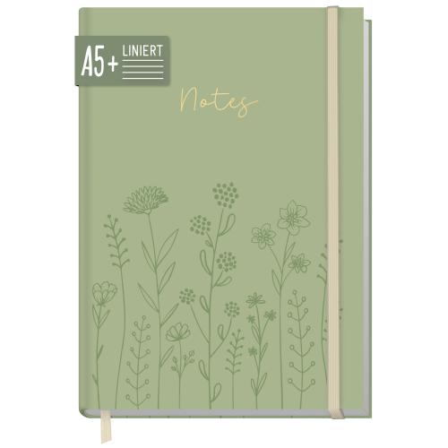 Artikelbild des Artikels “paper&you Notizbuch Classic A5+ liniert [Fine Flowers salbei] “