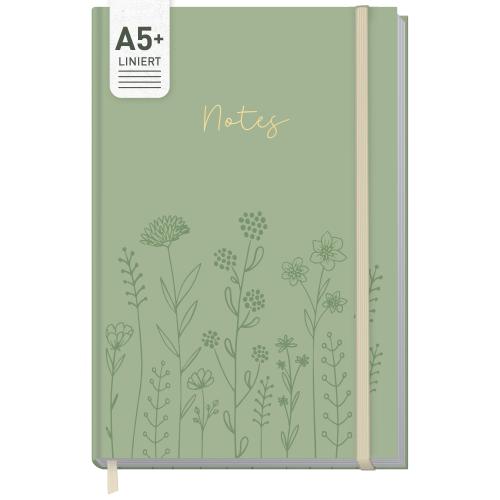 Artikelbild des Artikels “paper&you Notizbuch Classic A5+ liniert [Fine Flowers salbei] “