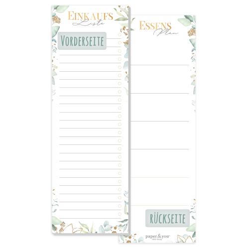 Artikelbild des Artikels “paper&you Einkaufsliste Block [Blattgold] inkl. Magnet “