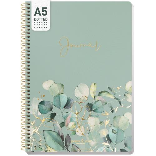 Artikelbild des Artikels “Bullet Journal dotted A5 mit Spiralbindung [Minty Leaves] “