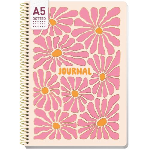 Artikelbild des Artikels “Bullet Journal dotted A5 mit Spiralbindung [Pink Flowers] “