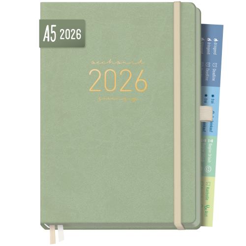 Artikelbild des Artikels “Häfft® Chäff-Timer Deluxe Kalender 2026 A5 mit Kunstleder-Einband 