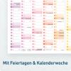 Artikelbild 4 des Artikels “Wandkalender Schuljahr 2026/2027 A4 quer 5er-Pack [Rainbow] “