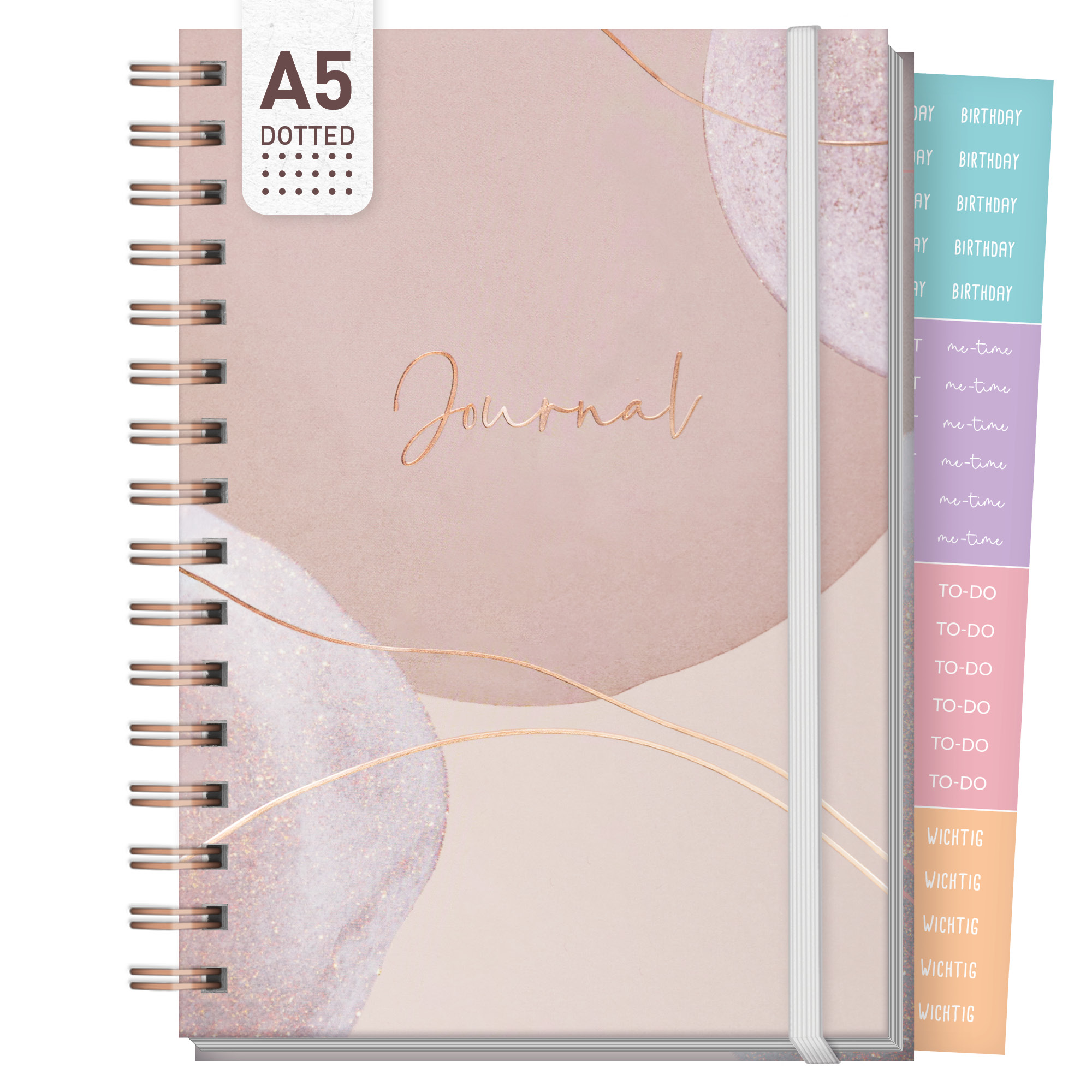 Artikelbild 1 des Artikels “Journal Fancy dotted A5 mit Spiralbindung [Soft Beige] “