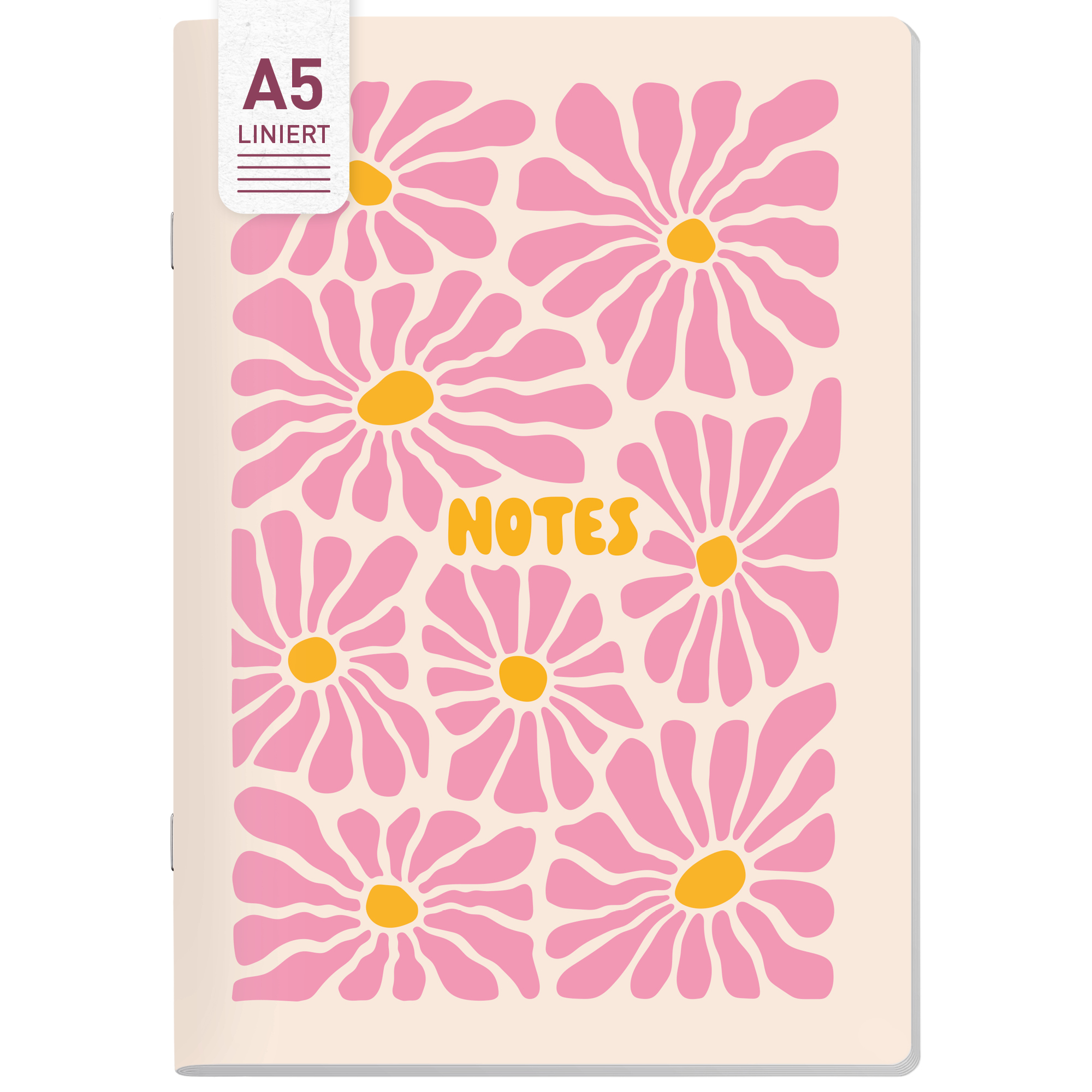 Artikelbild 1 des Artikels “paper&you Notizheft Classic liniert A5 [Pink Flowers] “