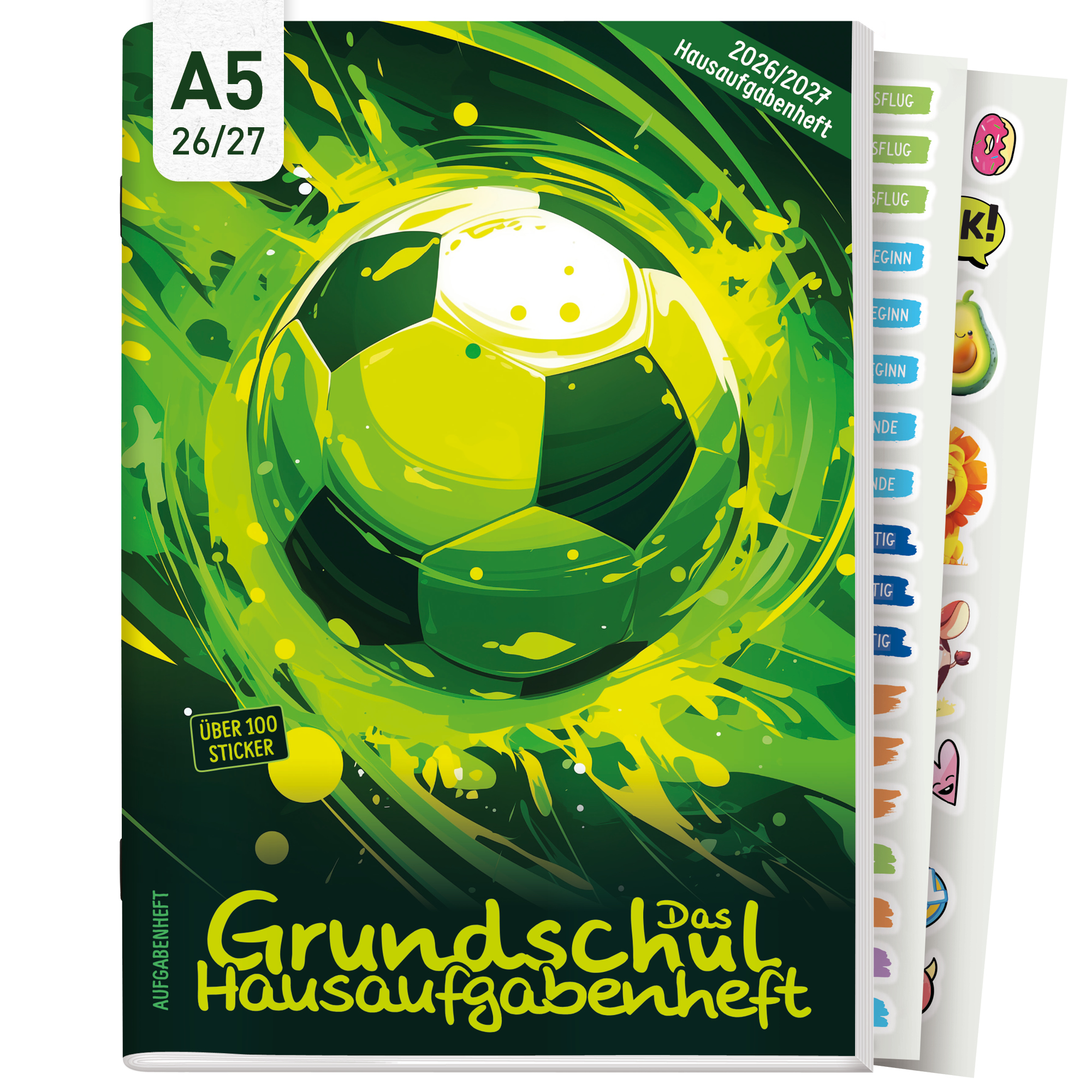 Artikelbild 1 des Artikels “Hausaufgabenheft Grundschule 2026/2027 A5 mit Datum [Fußball] “