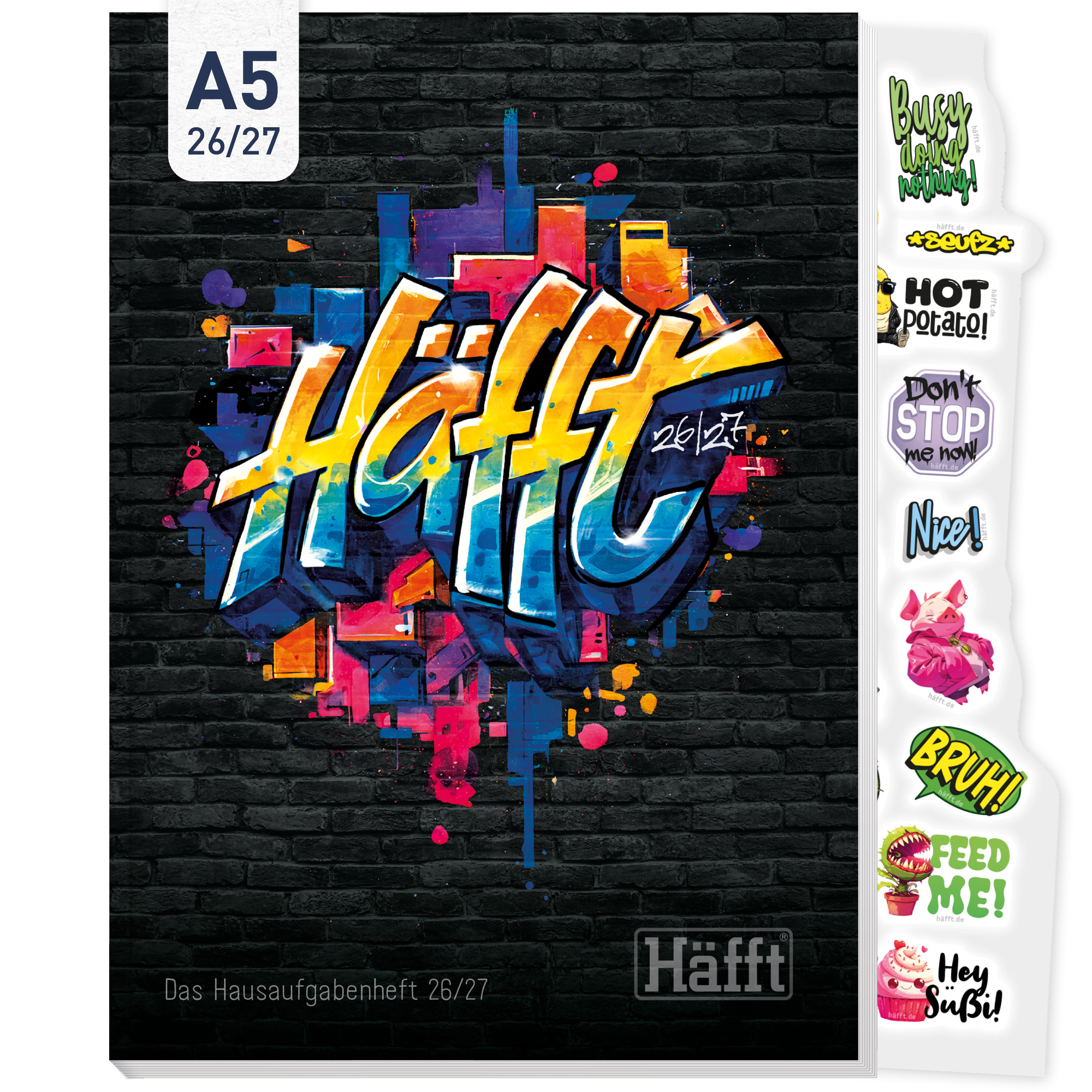 Artikelbild 1 des Artikels “Häfft Original Hausaufgabenheft A5 2026/2027 [Graffiti] “