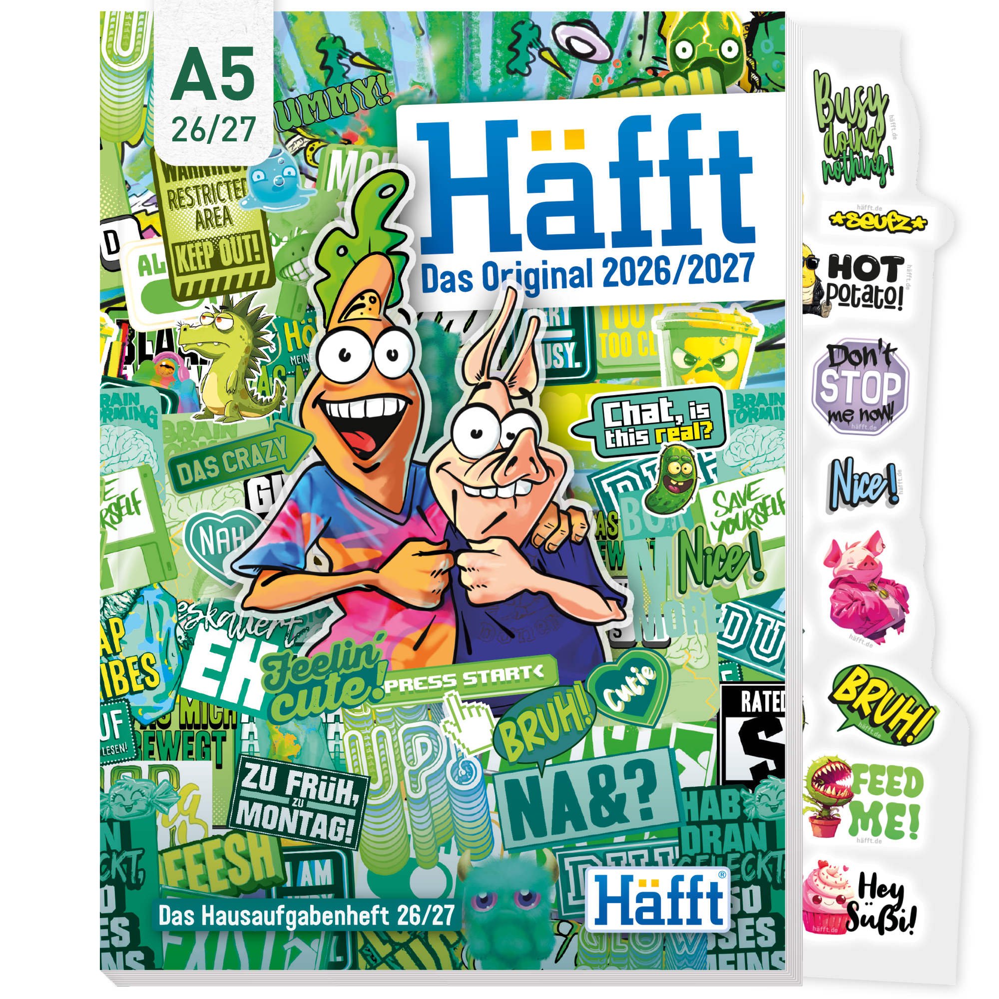 Artikelbild 1 des Artikels “Häfft Original Hausaufgabenheft A5 2026/2027 [Stickermania] “