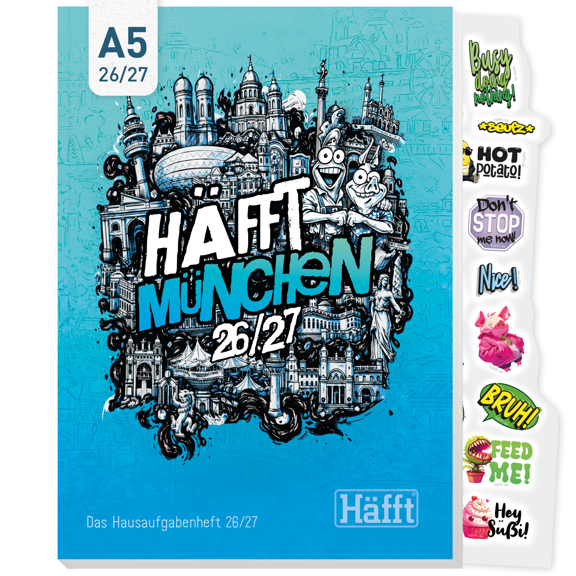 Artikelbild 1 des Artikels “Häfft® Original Hausaufgabenheft A5 2026/2027 [Munich Vibes] für München “