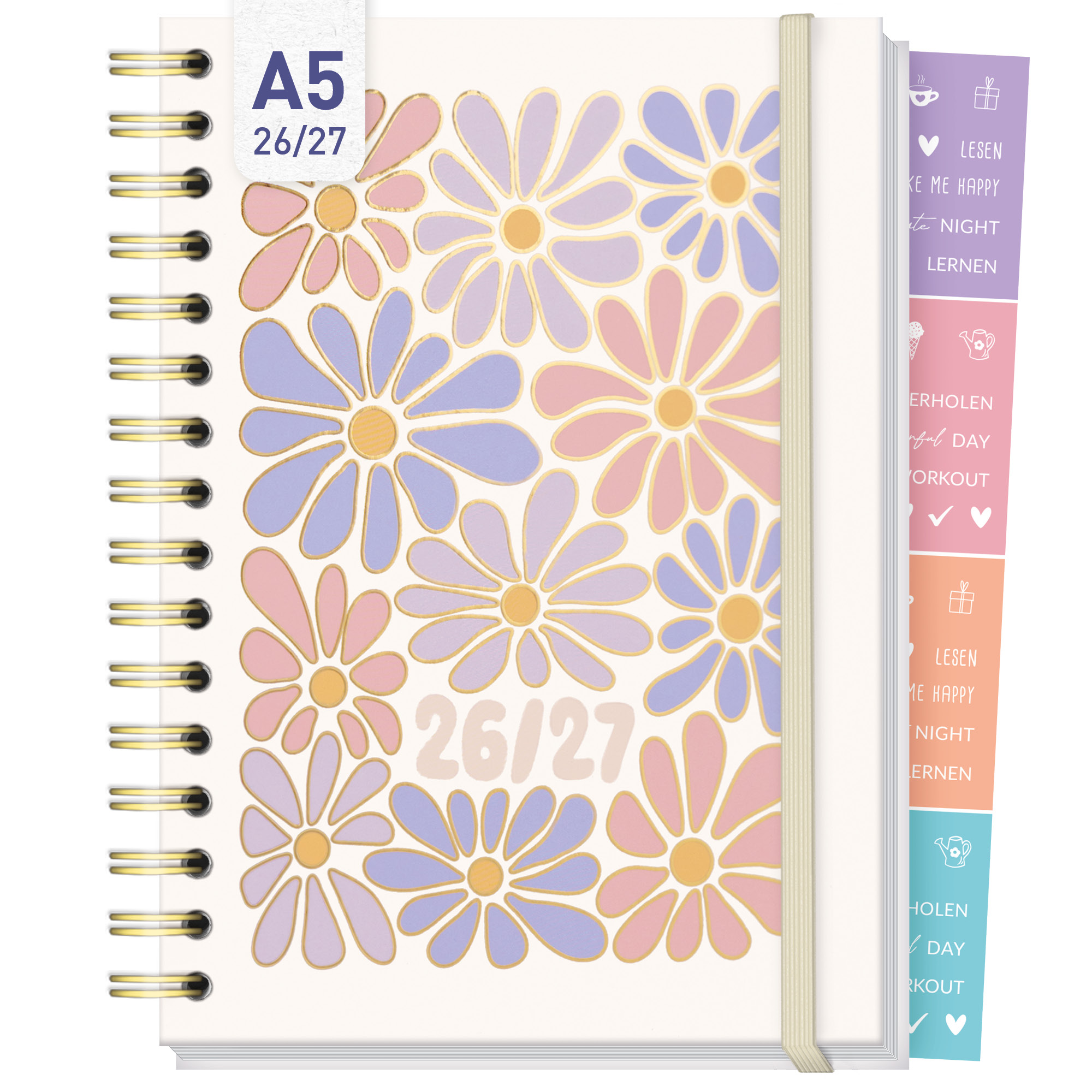 Artikelbild 1 des Artikels “Häfft-Timer Fancy A5 2026/2027 [Flower Power rosé] “