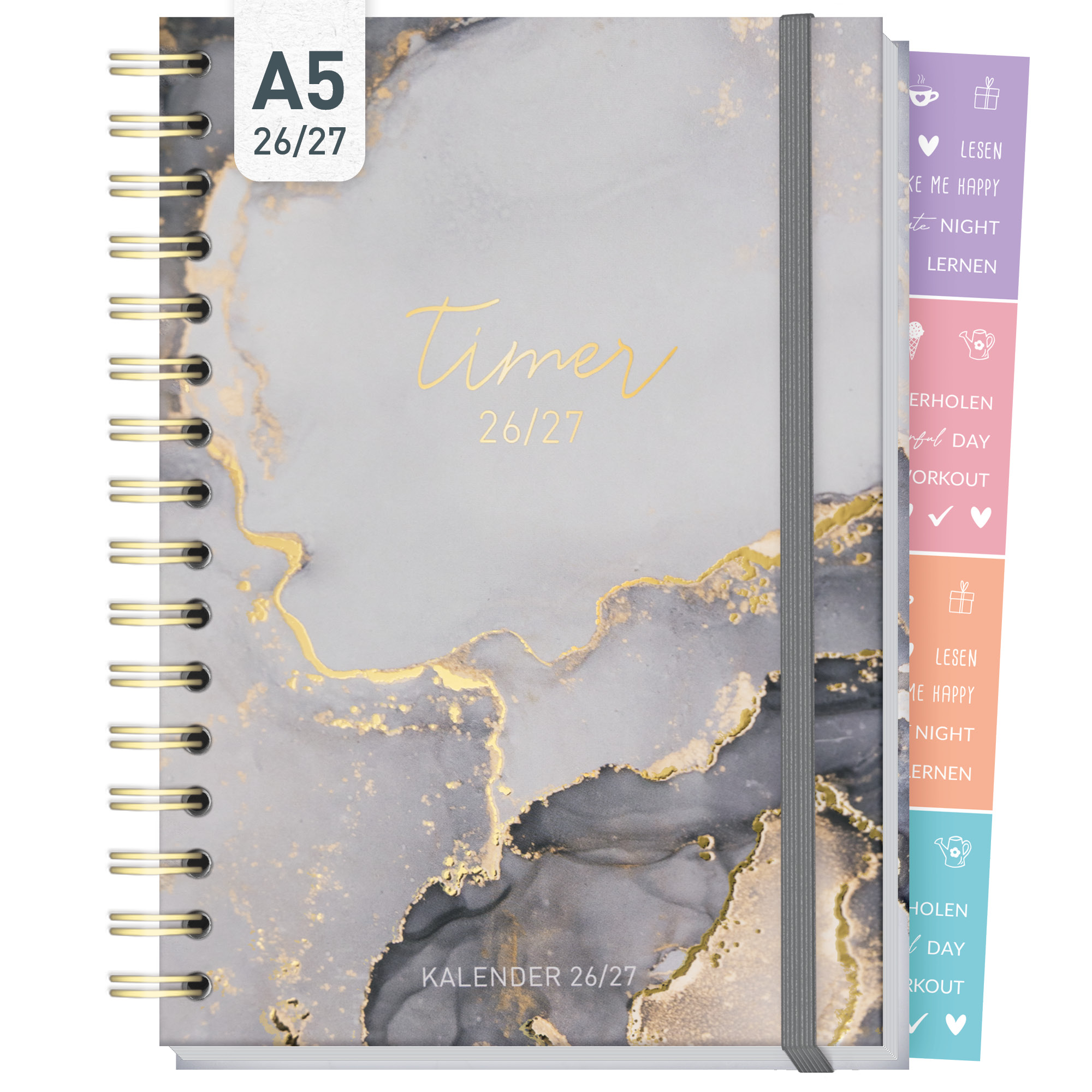 Artikelbild 1 des Artikels “Häfft-Timer Fancy A5 2026/2027 [Grey Marble] “